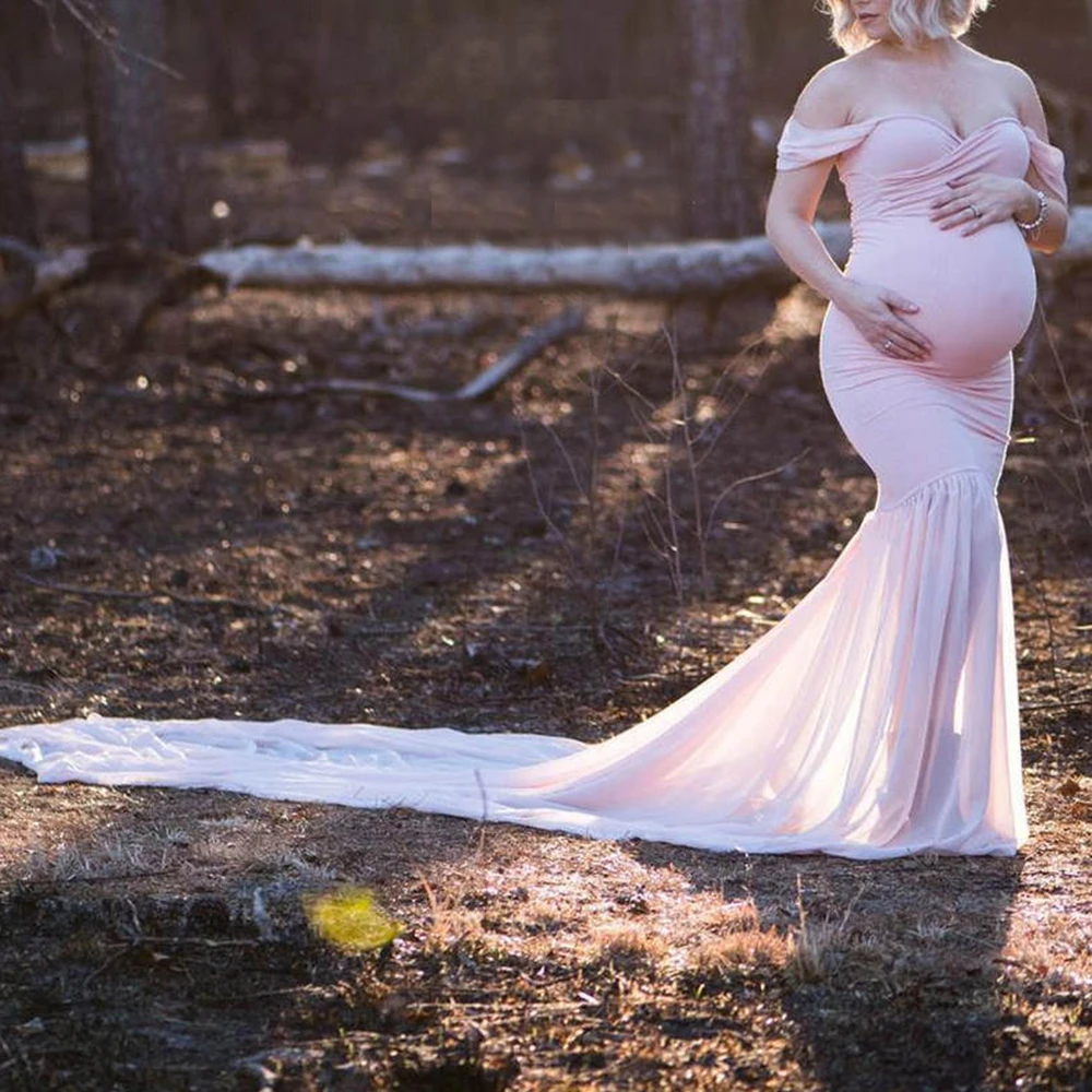 Длинное платье для беременных, реквизит для фотосессии, платье для беременных, платья с открытыми плечами для беременных, кружевное платье D25