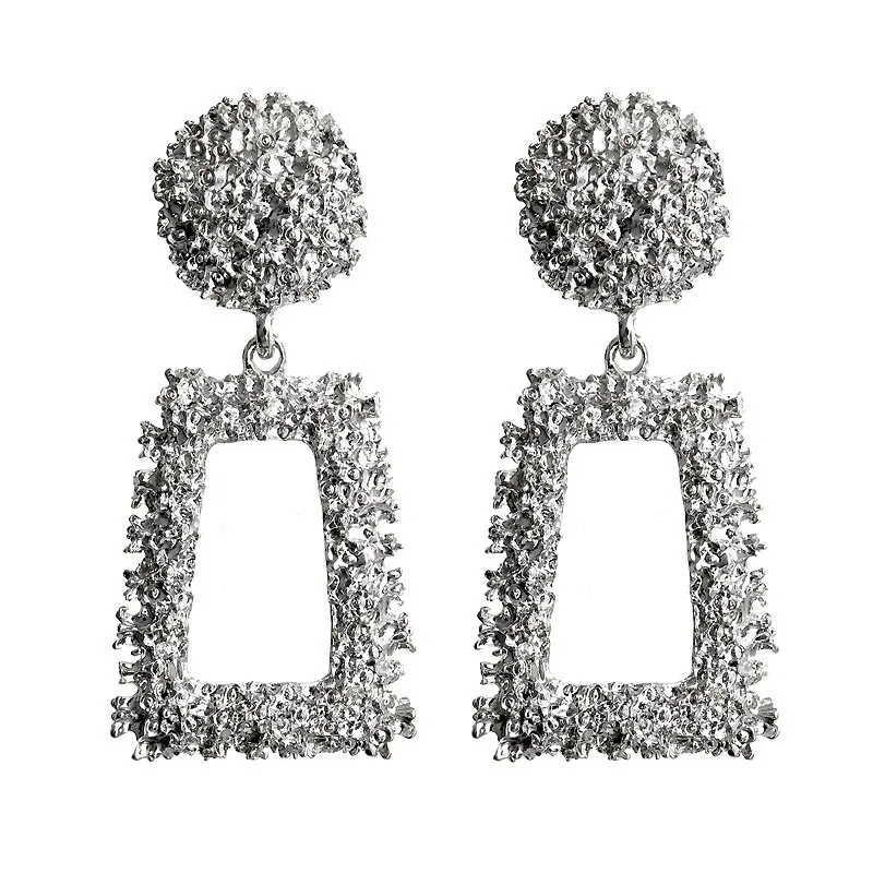 ER 26 Silver Big Модные серьги для женщин золотые серебряные черные красные массивные серьги-гвоздики серьги из сплава металлов ювелирные изделия аксессуары - Окраска металла: ER 26 Silver Big