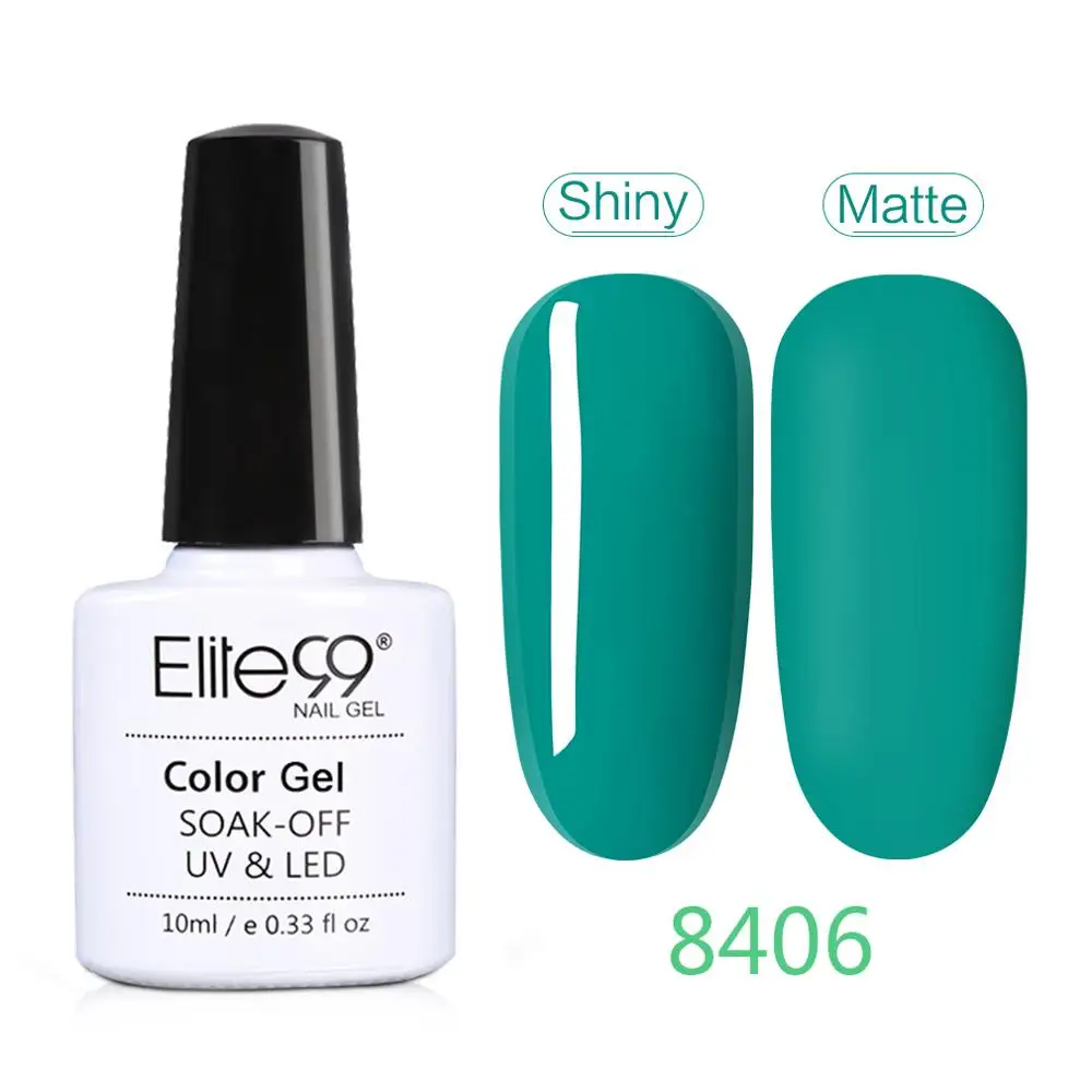 8406 Elite99 Янтарный матовый гель лак для ногтей набор Гибридный все для маникюра 10 мл авокадо цвета УФ Macchiato праймер для ногтей - Цвет: 8406