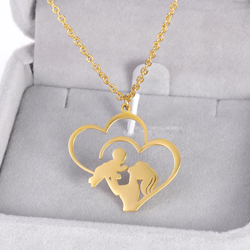 Simple Mama Letter Pendant Necklaces For Mother Golden Stainless Steel Mom Name Choker Necklaces Collier Charming Mother's Gifts