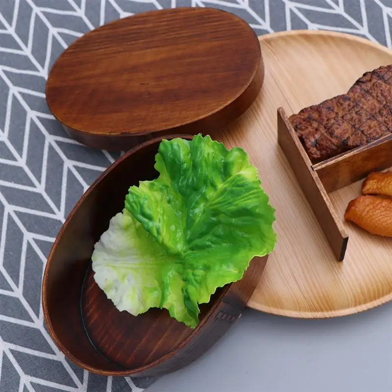 Ланч-бокс с деревянная крышка Bento box школьный открытый кемпинг японский контейнер для обеда деревянный эллиптический экологичный контейнер для суши-еда
