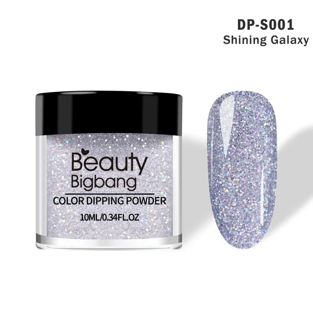 BEAUTYBIGBANG погружения порошки для ногтей градиент Французский ногтей натуральный цвет голографический блеск без лампы лечения ногтей художественные украшения