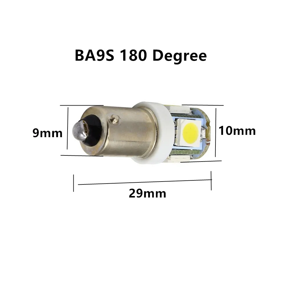 5 шт. 24 В/12 В Ba9s 5050 SMD автомобильная светодиодная лампа 110 люмен T4W 1445 H6W Боковой