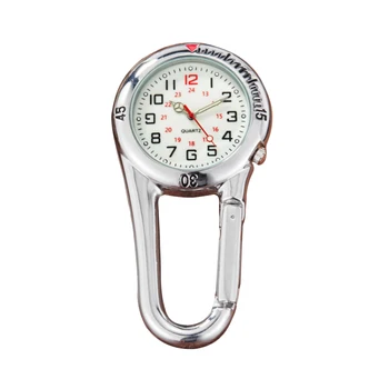 

Fashion Fob Sports Clip On Belt Quartz Pointer Carabiner Luminous Climbing Doctor Alloy Pocket Watch Gift Unisex