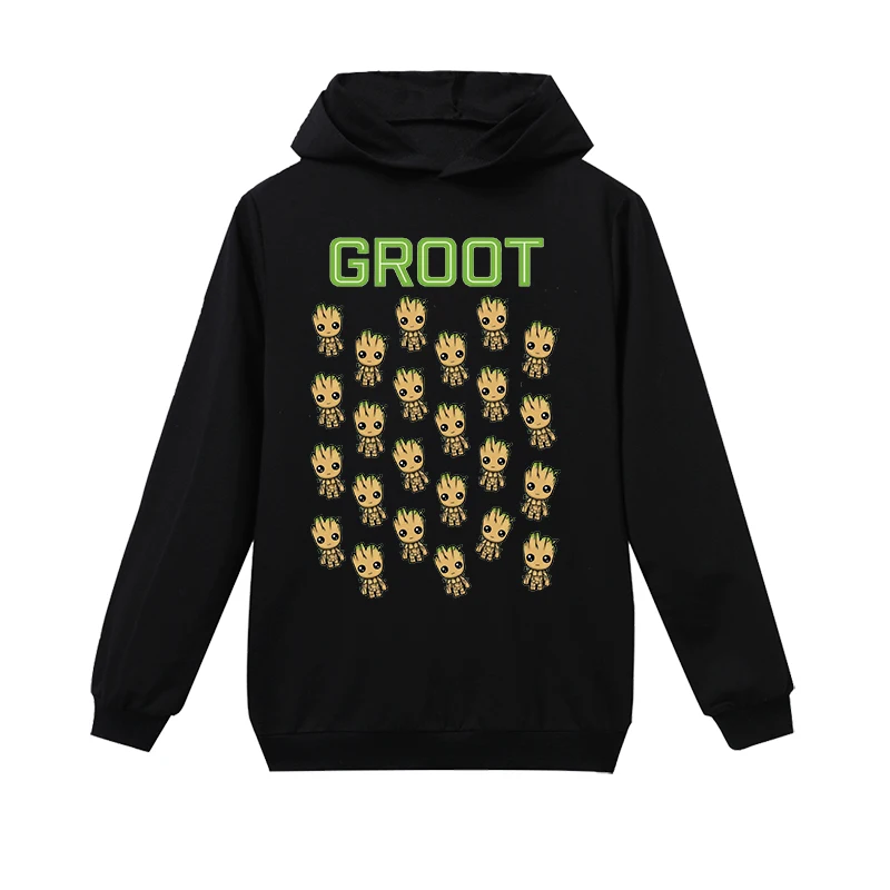 Groot/осень-зима; детские толстовки с капюшоном; продукты из лапши; толстовки с капюшоном для мальчиков и девочек-подростков; детские пуловеры с капюшоном; пальто