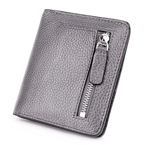 Кожаный женский короткий модный бумажник - Цвет: Dark Gray