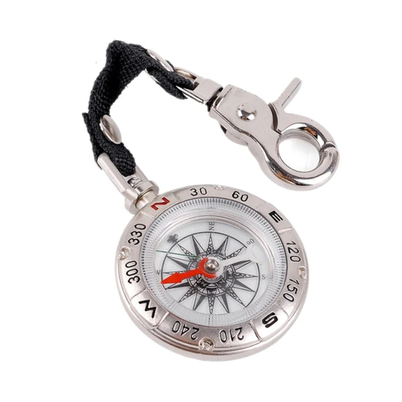 Newest ArrivalPortable Key Ring Compass Outdoor Hang Buckle Compass Vintage Zinc Alloy Metal Lanyard Compass For Hiking Camping