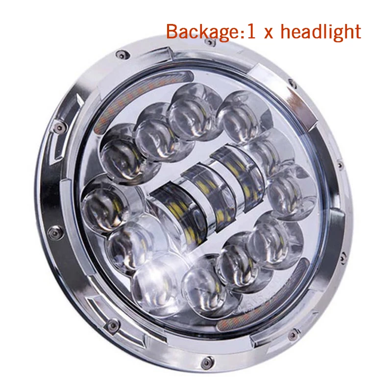 7 ''светодиодный налобный фонарь с DRL Halo, круглые фары для Jeep JK VAZ 2121 Lada Niva 4x4 7" светодиодный налобный фонарь с янтарным указателем поворота 2 шт - Цвет: 1xheadlight