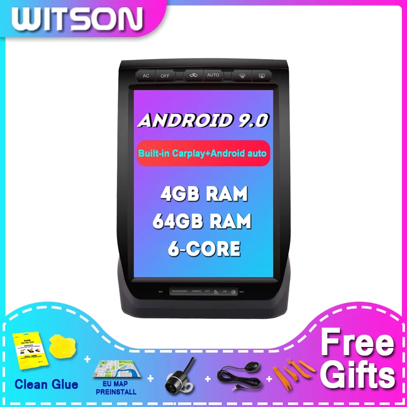 

Автомобильный видеомагнитола WITSON, Android 9,0, Tesla, DVD, для FORD F150 2015-2019 (высокое), с ручным кондиционером, 4 Гб ОЗУ, 64 ПЗУ, мультимедиа для автомобиля