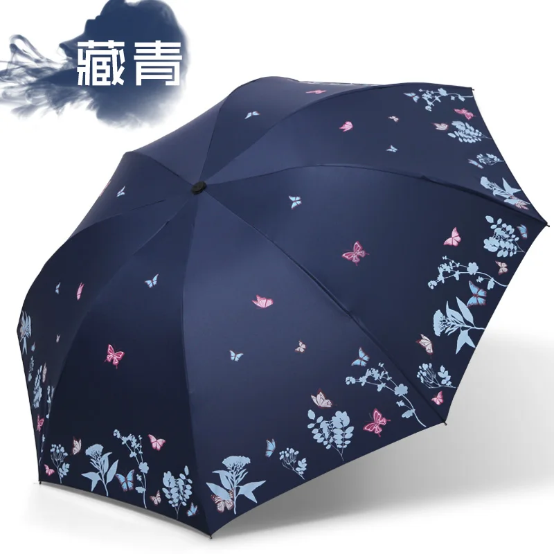 Ветрозащитный складной милый зонтик от дождя для женщин, роскошные солнечные и дождливые зонты, дождевик для взрослых с черным покрытием 10 к
