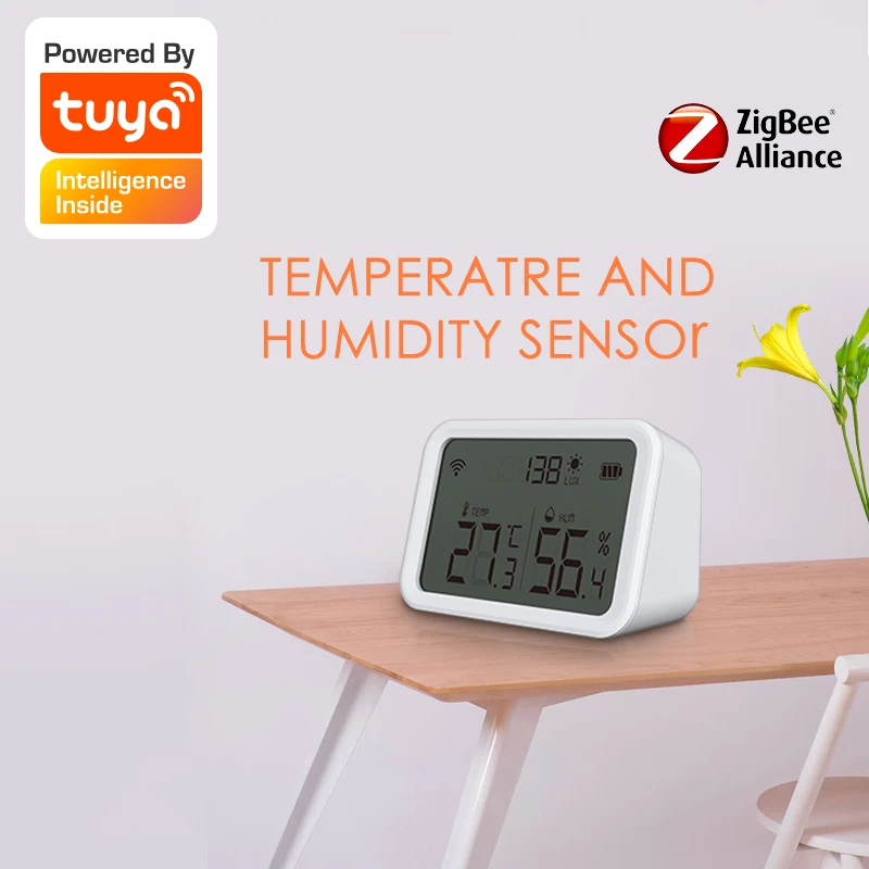 

Tuya ZigbeeTemperature And Humidity Sensor Smart Light Sensor Smart Home Light/Curtain automation Control Works With Zigbee Hub