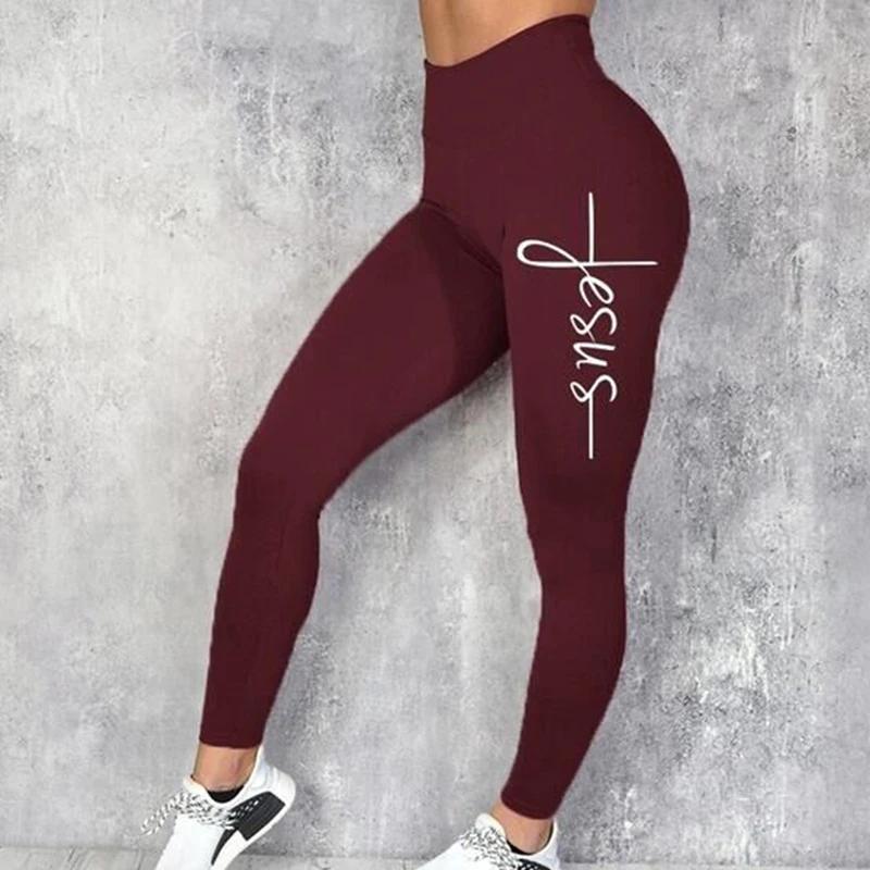 red Sfit's штаны для йоги с буквенным принтом, модные обтягивающие леггинсы с высокой талией, бесшовные женские спортивные штаны с пуш-ап эффектом, спортивная одежда - Цвет: red