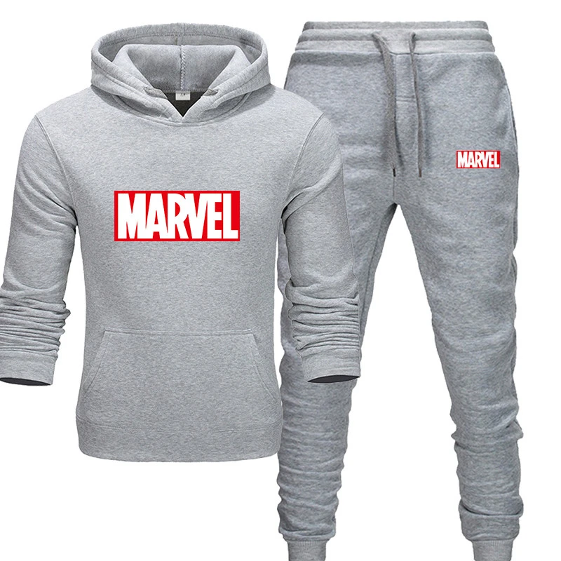 Marvel Avengers marca con capucha hombres/mujeres Sudadera con capucha chándal traje deportivo sudaderas + Pantalones de chándal trajes de lana con capucha|Conjuntos para hombres| - AliExpress