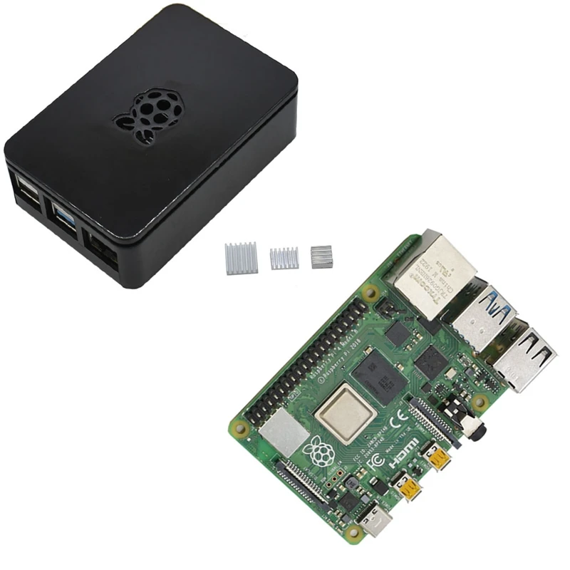 Для Raspberry Pi 4 Модель B 2G ram ABS чехол с серебряными радиаторами Поддержка 2,4/5,0 ГГц Wi-Fi Bluetooth 5,0 для RPI 4 DIY Kit