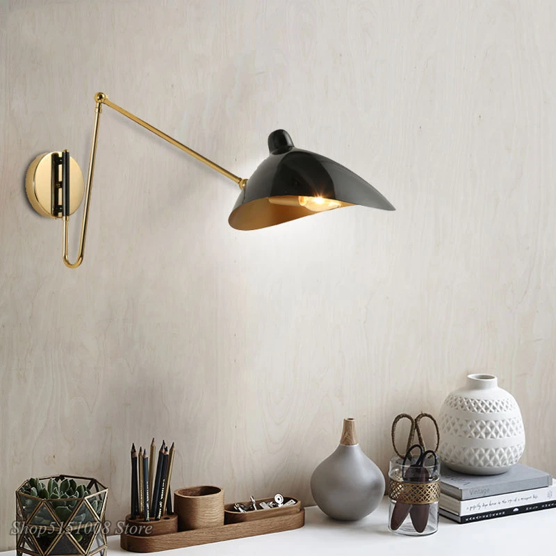 Dwars zitten Alaska deed het Modern Duck Mouth Serge Mouille Wall Lamp Industrial Iron Folding Long Arm  Wall Lights For Home Dining Room Bedside Corridor - Wall Lamps - AliExpress