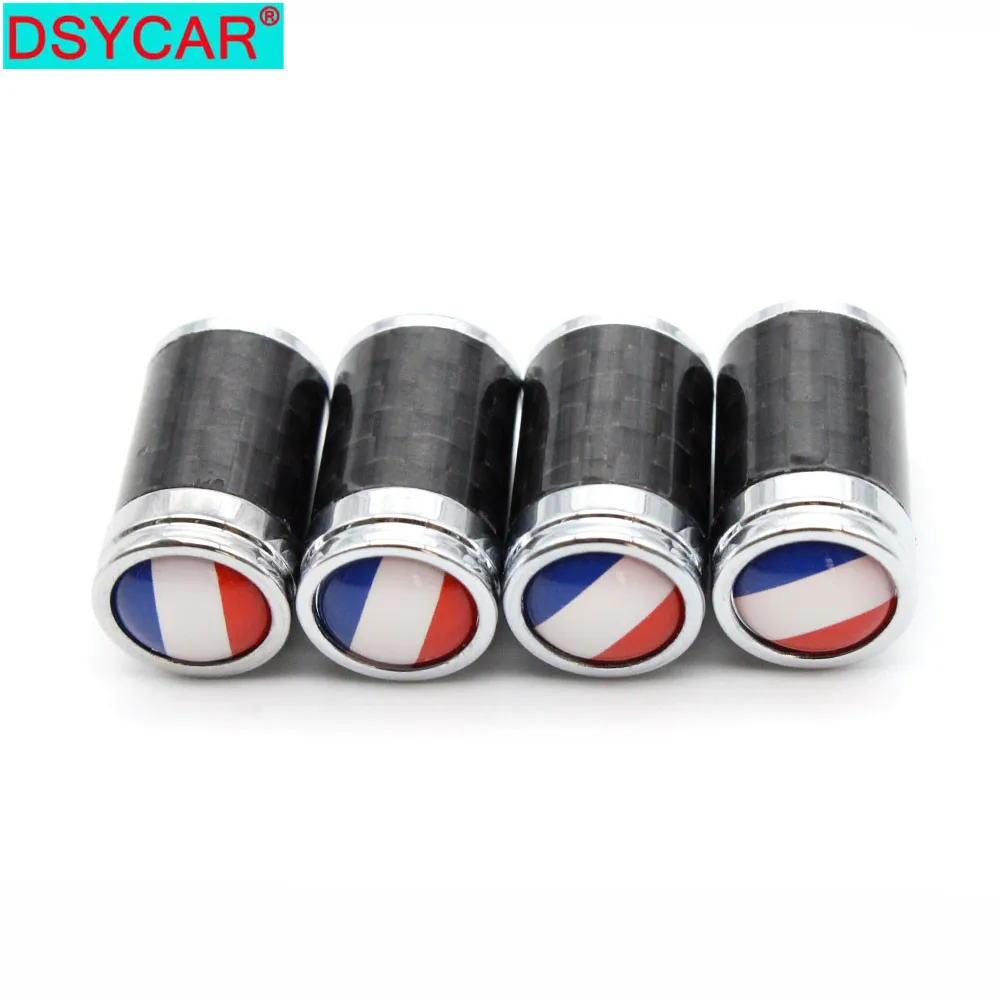 

DSYCAR 4Pcs/Set Car Copper Carbon Fiber Tire Valve Stems Caps Wheel Tires Tire Stem Air Cap Airtight Covers Wheels Tires Parts