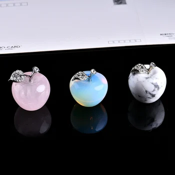 

1PC Natural Crystal Rose Quartz Apple Couple Decoration Wedding and New Year Decorations Christmas and DIY Gift Accessories