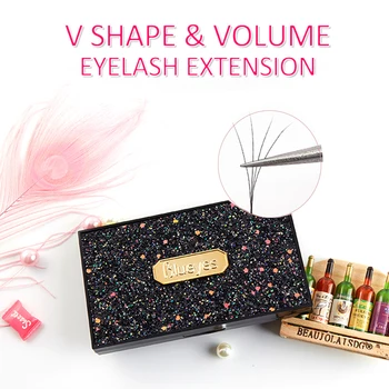 

Blueyes Eyelash Extension Lash Packaging Cases False Eyelashes Emballage Faux Cils Fake Bloom V Shape Easy Fan Lashes Volume