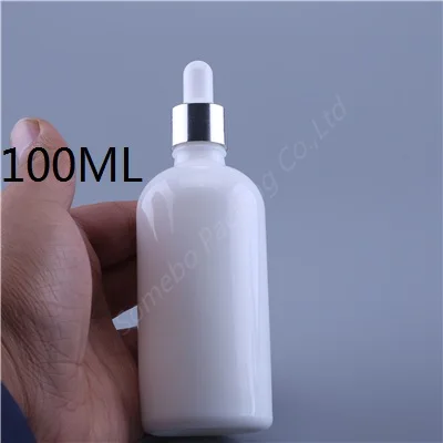 200 шт точечные товары высокого качества пустые 10 мл 30 мл 50 мл 100 мл белые бутылки с капельницей Косметика эссенция упаковка стеклянные бутылки - Цвет: 100ML A