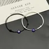 2 pièces réglable chanceux noir rouge chaîne Bracelets plat bleu mauvais œil tissé hommes chanceux Bracelet femmes Femme nouveaux bijoux de mode