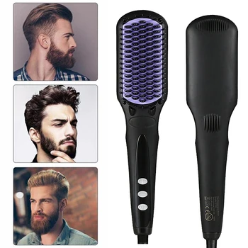 

Professional Flat Iron Hair Straightener Smoothing Iron Brush Beard Straightener Ceramic Hair Straightening Comb LCD Display
