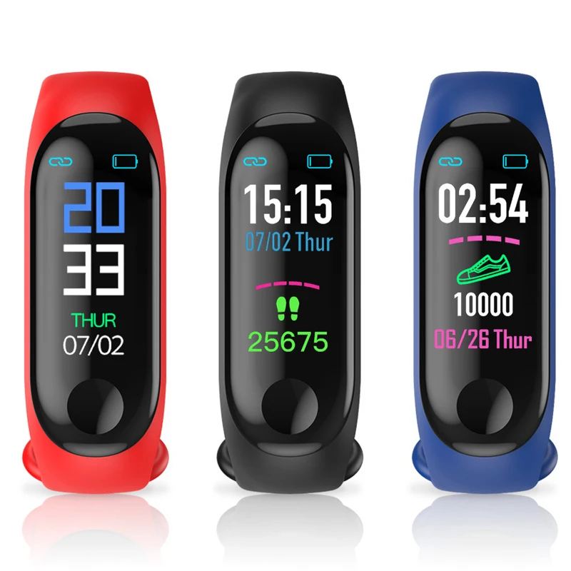 

RGTOPONE M3 Smart Watch Waterproof Heart Rate Wristband Blood Pressure Monitor Bluetooth Bracelet For xiaomi 3 band Android IOS