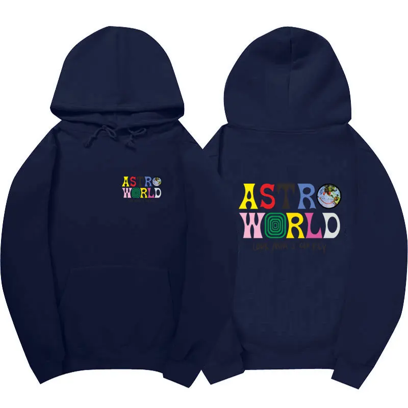 Navy blue-8 ASTROWORLD look mom i can fly, толстовка с капюшоном Трэвиса Скотта Astroworld,, подарок, с принтом, Мужской пуловер в стиле хип-хоп, толстовка, размер S-XXL - Цвет: Navy blue-8