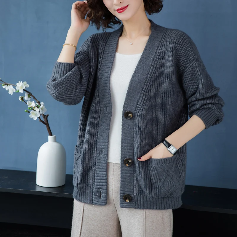 YISU Fashion Solid Knitted Cardigan Women Casual Long Sleeve Autumn winter Female Crochet Short paragraph Cardigans Women