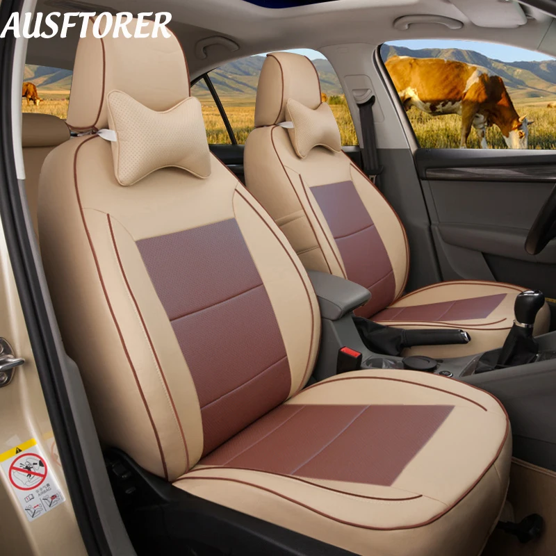 Чехол AUSFTORER из натуральной кожи для сидений Volkswagen (VW) Sharan 2011-2018 3 ряда 6 и 7 чехлы