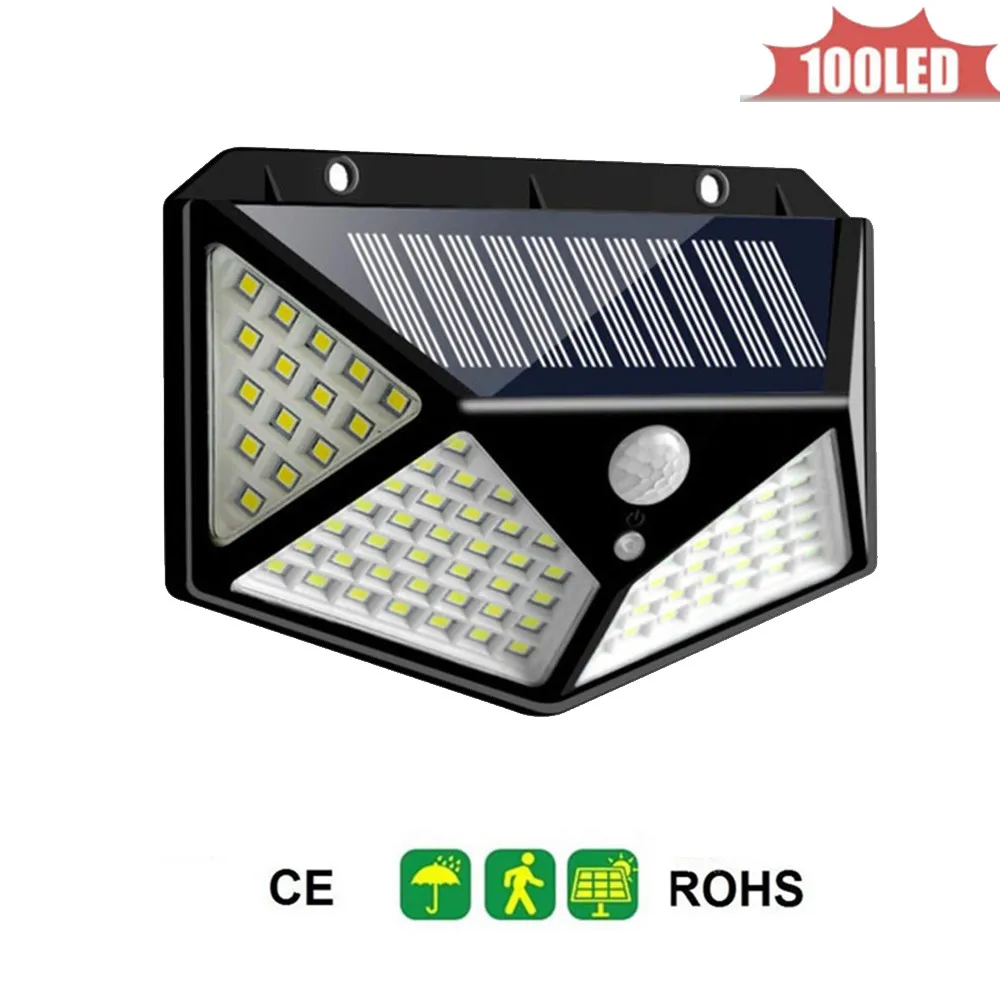 

Solar Lights Outdoor 100 LED 3 Modes Motion Sensor Solar Wall Light with Remote Controller Waterproof Security Lamp for Street G