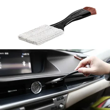

Double Side Car Air Conditioning Panel Gap Cleaning Brush Auto Dusting Brush Telescopic Brush Microfiber Towel
