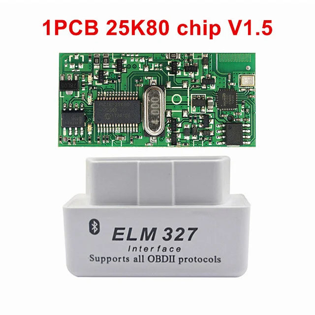 ELM327 1,5 PIC18F25K80 чип ELM 327 Bluetooth OBD2 V1.5 Автомобильный сканер ELM диагностический инструмент ELM 327 PIC18F25K80 автомобильный диагностический инструмент - Цвет: 1PCB ELM327 V1.5