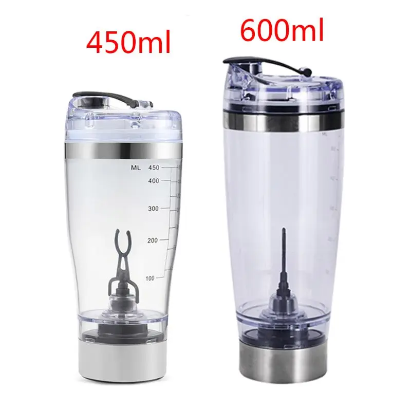 450ml/600ml Outdoor Portable Electric Protein Powder Mixing Cup Battery Powered Automatic Shaker Bottle Stirring Mixer ammoon ag 6 portable 6 channel mixing console digital audio mixer