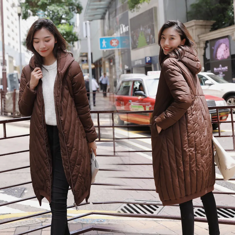 

Winter Cotton Dress Women's 2018 New Style Cotton-padded Clothes Women's Mid-length Korean-style Slim Fit Long over-the-Knee Cot