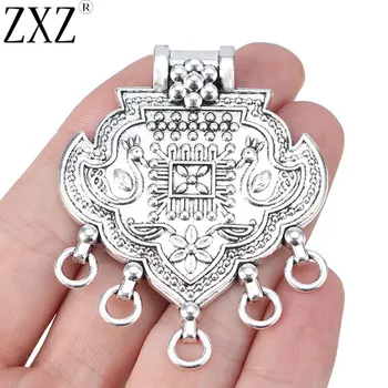 

ZXZ 2pcs Large Bohemian Boho Style Chandelier Necklace Connectors Pendants Jewelry Findings 62x50mm