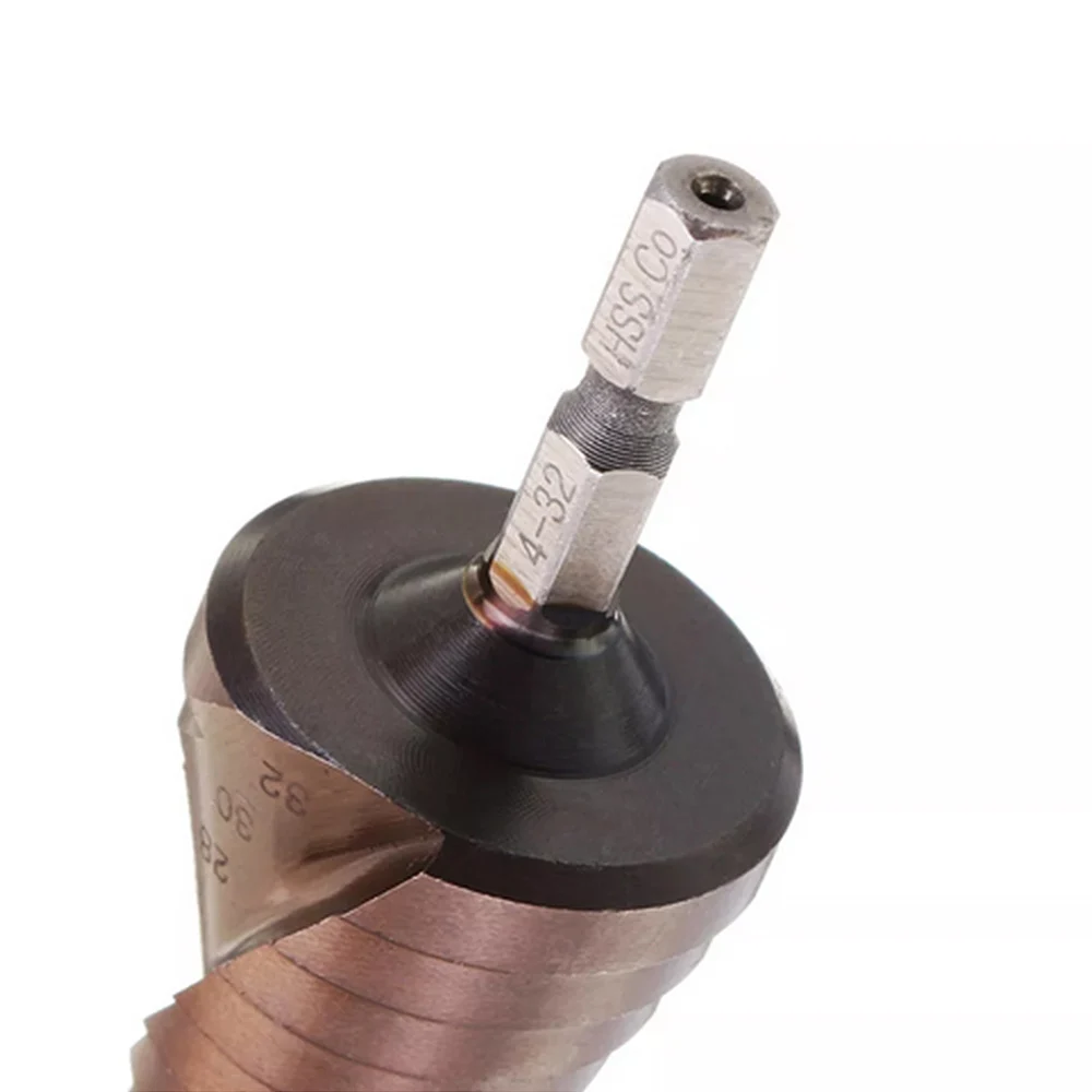 4-32mm M35 Cobalt Drill Bit 1/4 Inch Hex Shank Hss-Co Step Drill Bit Stainless Steel Triangle Hexagonal Straight Slot Spiral