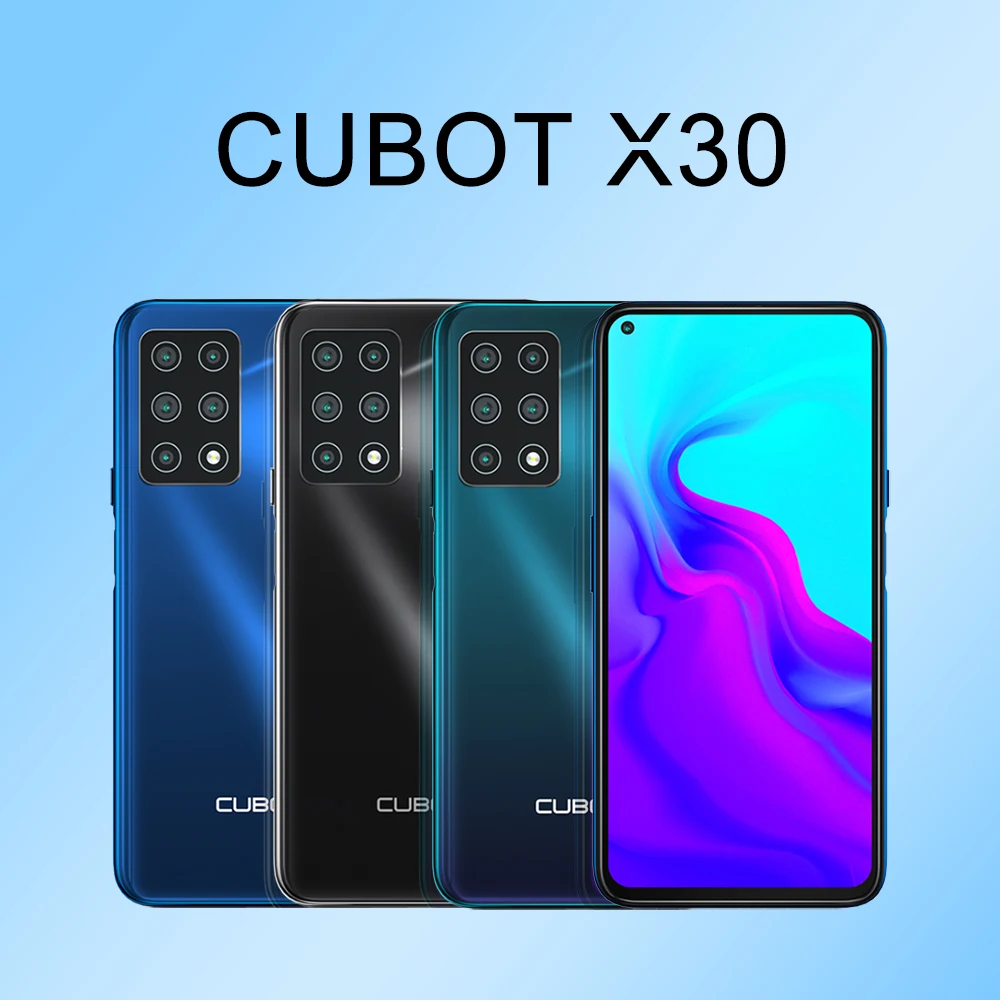 Cubot X30 NFC Smartphone 8GB+128GB 48MP 5 Camera 32MP Selfie  6.4" FHD+ Fullview Display Android 10 Global Version Helio P60 best ram for gaming