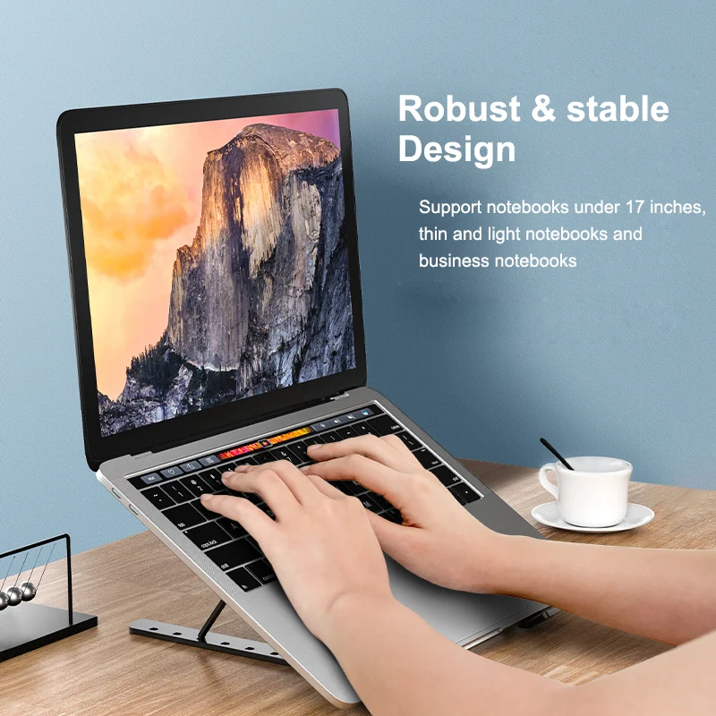 Suporte de Refrigeração com Ventilador Ajustável para 17 Portátil Dobrável Liga Alumínio Notebook Cooler Pad Titular Polegada Tablet - Imagem 5