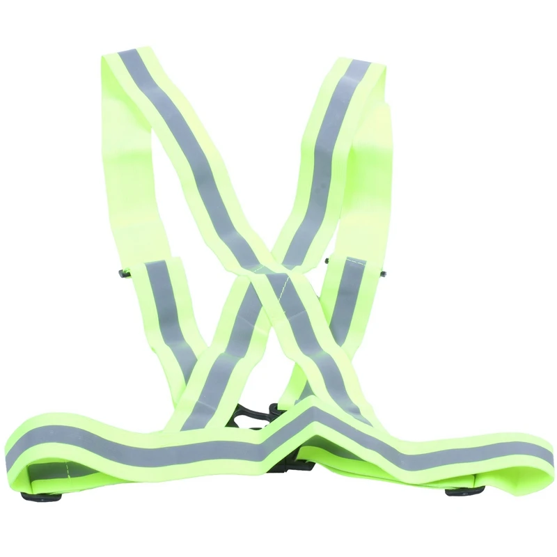 Hot 3C-Reflective Safety Vest Reflective Belt Visibility Cross Belt Band Harness Belt Waist Belt, Green