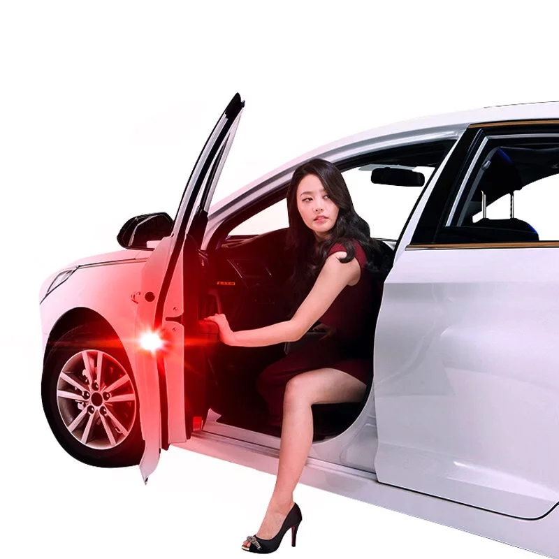 

Automotive door warning lamp LED decorative lamp non-refitting wireless anti-rear-end anti-collision induction lamp