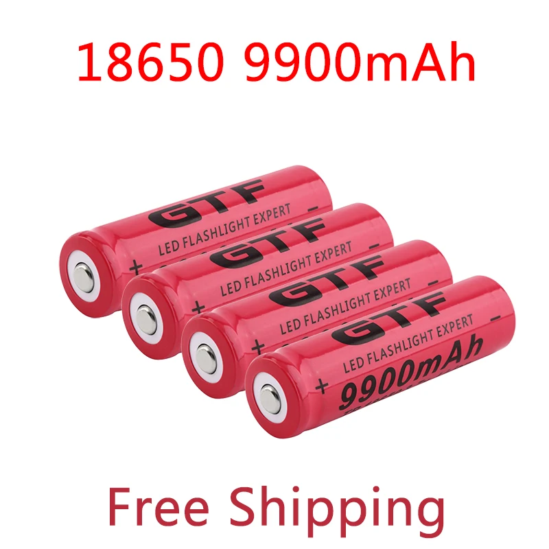 10pcs/lot New 18650 battery 3.7V 9900mAh rechargeable li-ion for Led flashlight toy Torch cell | Электроника