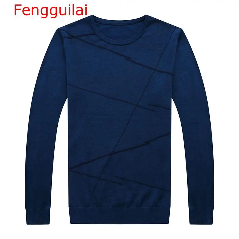 Fengguilai модный брендовый свитер для мужчин пуловер шерстяной Slim Fit Джемперы вязаный узор Осенняя повседневная одежда для мужчин