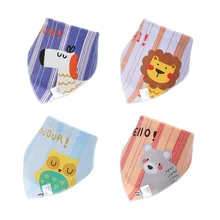 2 шт./упак. Детские хлопковые нагрудники для кормления детей грудного возраста нагрудники полотенца для новорожденных девочек и мальчиков шарф с треугольниками для малышей Детские банданы Животные прокладочная салфетка