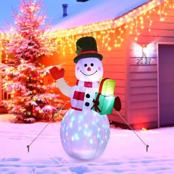 

1.5M Christmas Lights Garden Decoration Rotating Inflatable Lights Inflatable Christmas Snowman Model Christmas Snowman