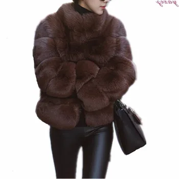 

New Fashion fluffy faux fur coat Jacket women furry fake fur winter Jacket outerwear party Fox fur Coat overcoat