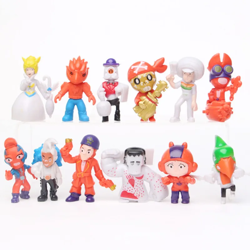 

12Pcs/Set Brawl Stars Toys Game Peripheral Collection Cartoon Hero Anime Figure Model Dolls Toy for Children's birthday gifts