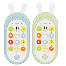Электронная двуязычная игрушка для телефона, Детский ABS мобильный телефон, Успокаивающая, низкий голос, Ближний-ухо, игрушка для детей, Ранние развивающие игрушки для телефона