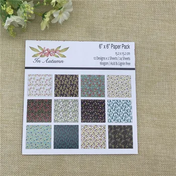 

24 sheet 6"X6" Autumn flower patterned paper Scrapbooking paper pack handmade craft paper craft Background pad