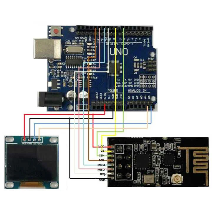 Беспроводной приемопередатчик NRF24L01+ антенный модуль 2,4 ГГц для микроконтроллера