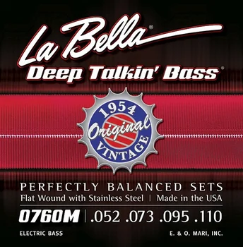 

0760m deep Talkin' bass string kit for bass guitar, steel, 52-110, La Bella